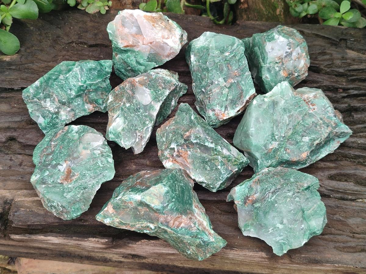 Natural Swazi Jade Cobbed Specimens x 12 From Swaziland - Toprock Gemstones and Minerals 