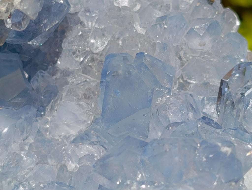 Natural Blue Celestite Geode and Cluster Specimens x 2 From Sakoany, Madagascar - Toprock Gemstones and Minerals 