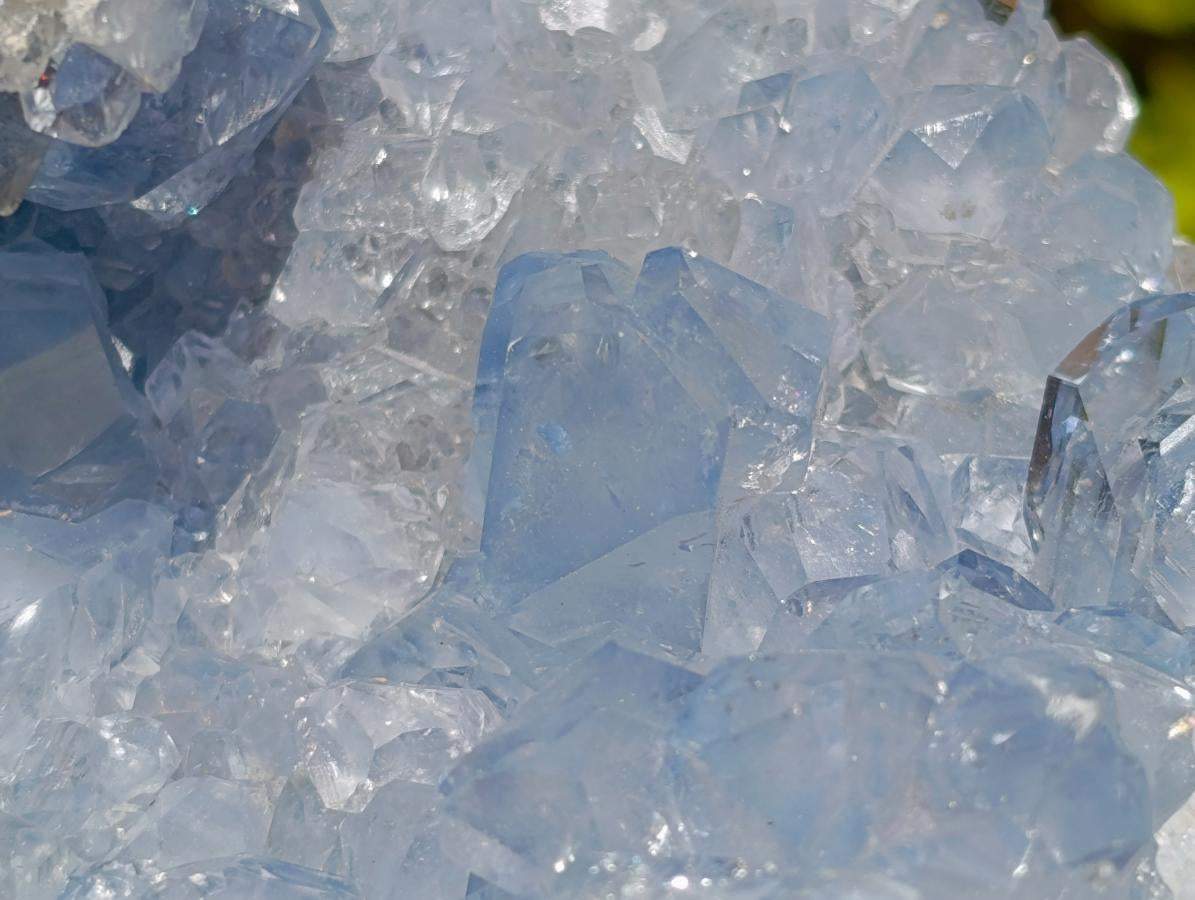 Natural Blue Celestite Geode and Cluster Specimens x 2 From Sakoany, Madagascar - Toprock Gemstones and Minerals 
