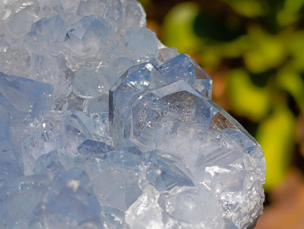 Natural Blue Celestite Geode and Cluster Specimens x 2 From Sakoany, Madagascar - Toprock Gemstones and Minerals 
