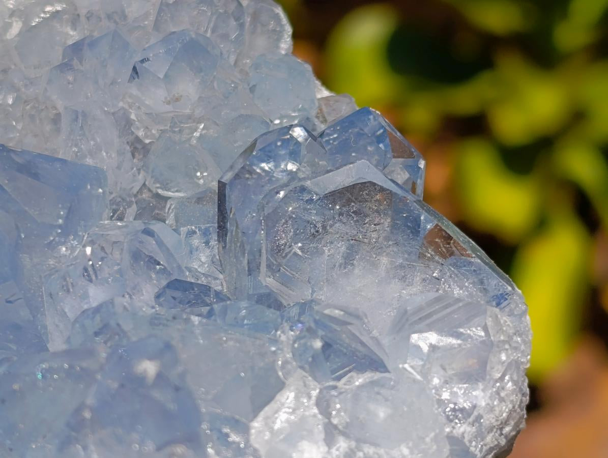 Natural Blue Celestite Geode and Cluster Specimens x 2 From Sakoany, Madagascar - Toprock Gemstones and Minerals 