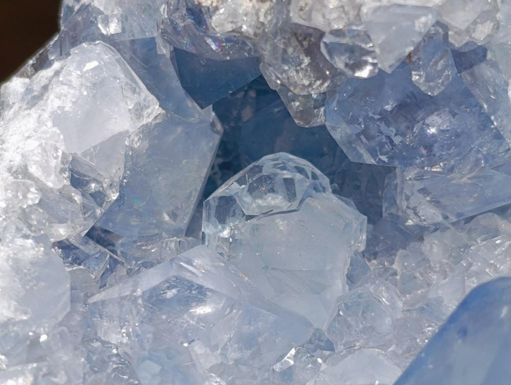 Natural Blue Celestite Geode and Cluster Specimens x 2 From Sakoany, Madagascar - Toprock Gemstones and Minerals 