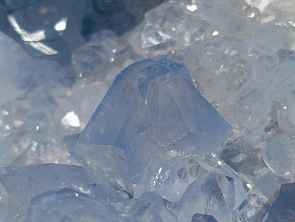 Natural Blue Celestite Geode and Cluster Specimens x 2 From Sakoany, Madagascar - Toprock Gemstones and Minerals 