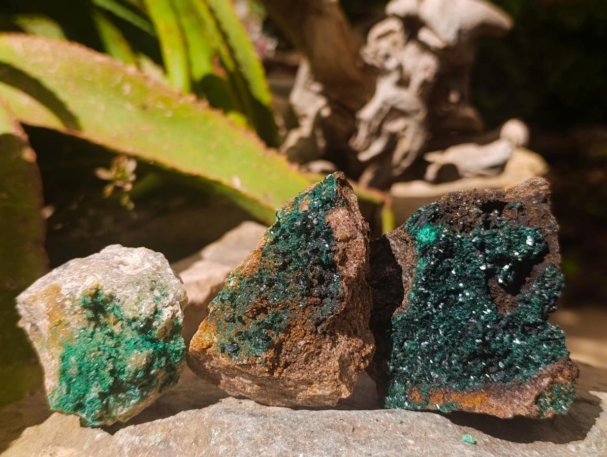 Natural Crystalline Malachite Specimens x 6 From Tenke Fungurume, Congo - Toprock Gemstones and Minerals 