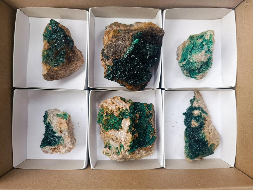 Natural Crystalline Malachite Specimens x 6 From Tenke Fungurume, Congo - Toprock Gemstones and Minerals 