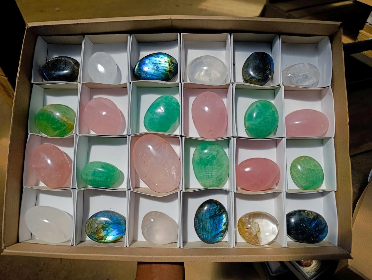 Polished Mixed and Highly Selected Palm Stones x 24 From Madagascar - Toprock Gemstones and Minerals 
