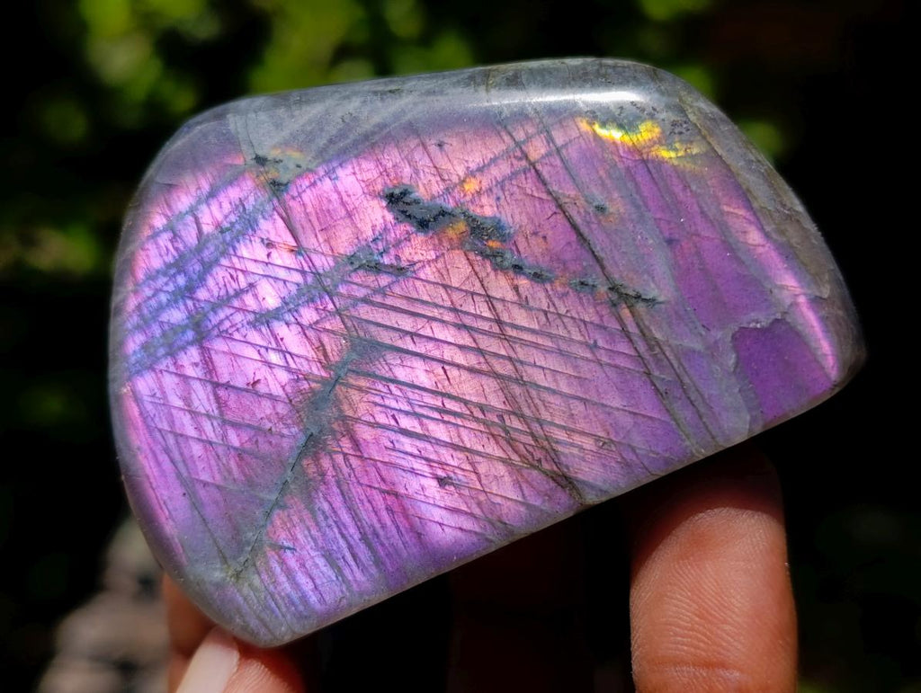 Polished Small Rare Purple Sunset Flash Labradorite Standing Free Forms x 24 From Madagascar - Toprock Gemstones and Minerals 