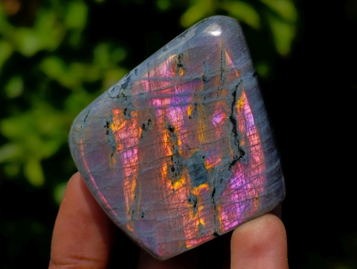 Polished Small Rare Purple Sunset Flash Labradorite Standing Free Forms x 24 From Madagascar - Toprock Gemstones and Minerals 
