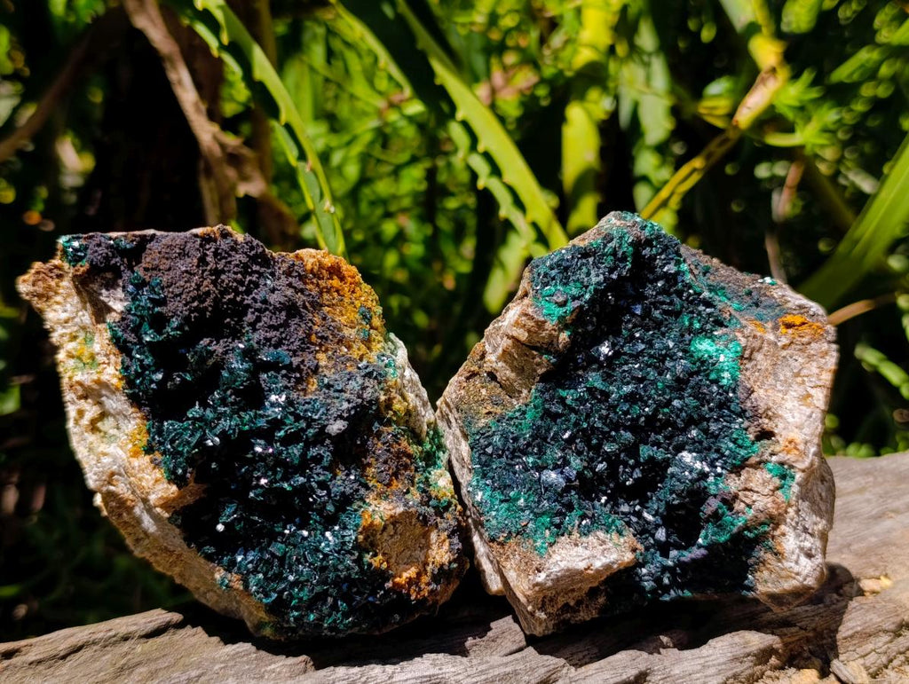 Natural Crystalline Malachite Specimens x 2 From Tenke Fungurume, Congo - Toprock Gemstones and Minerals 