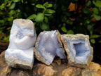 Natural Blue Lace Agate Geode And Cluster Specimens x 12 From Nsanje, Malawi - Toprock Gemstones and Minerals 