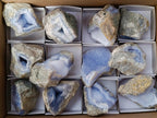 Natural Blue Lace Agate Geode And Cluster Specimens x 12 From Nsanje, Malawi - Toprock Gemstones and Minerals 