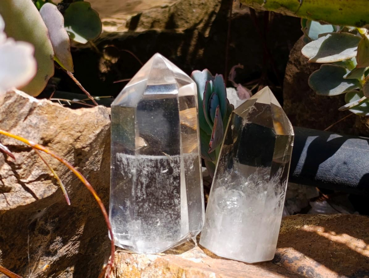 Polished Clear Quartz Crystals x 12 From Madagascar - Toprock Gemstones and Minerals 