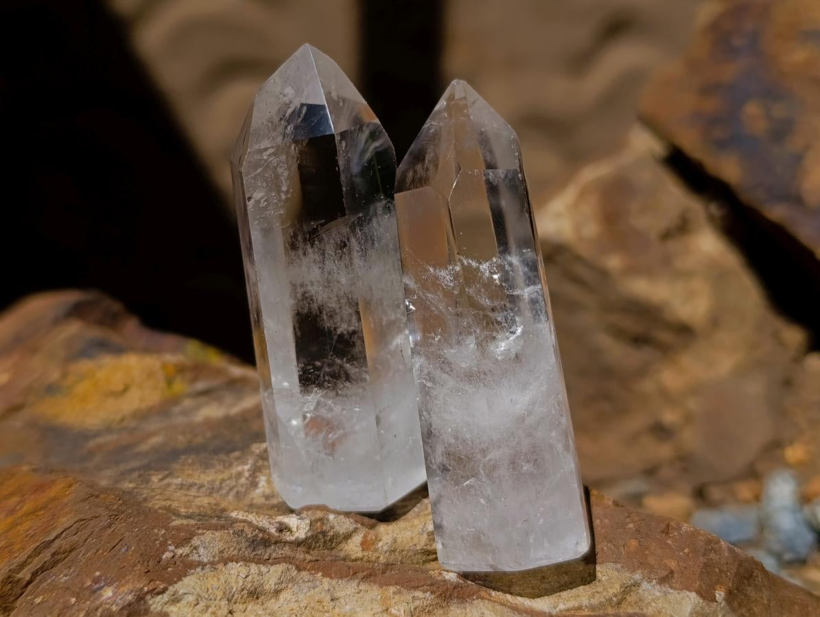 Polished Clear Quartz Crystals x 12 From Madagascar - Toprock Gemstones and Minerals 