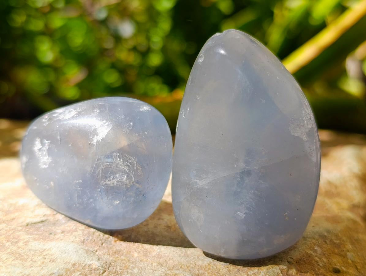 Polished Blue Celestite Free Form Crystals x 20 From Sakoany, Madagascar - Toprock Gemstones and Minerals 