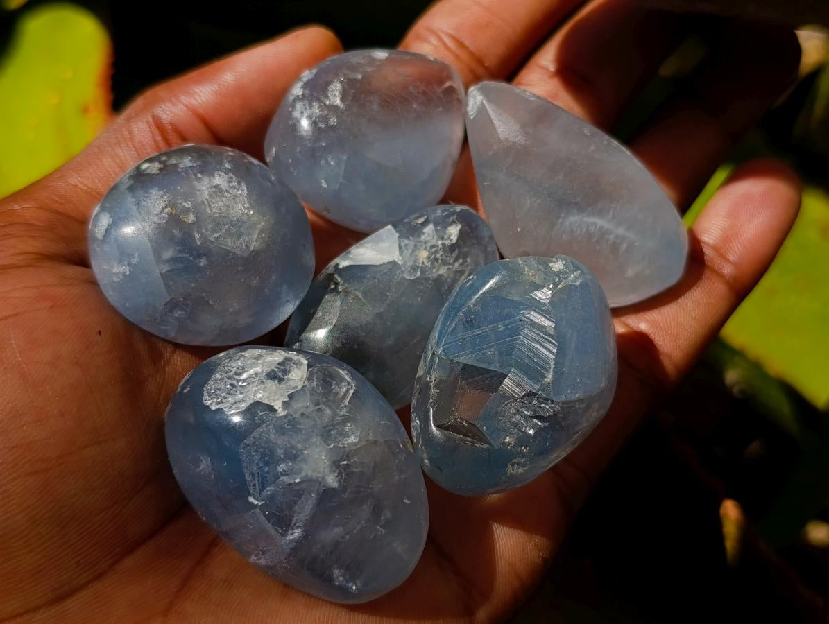 Polished Blue Celestite Free Form Crystals x 20 From Sakoany, Madagascar - Toprock Gemstones and Minerals 