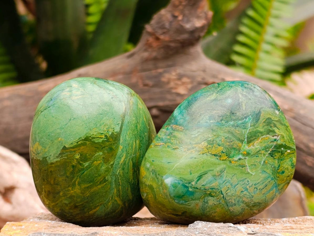 Polished Verdite Palm Stones x 24 From Zimbabwe - Toprock Gemstones and Minerals 