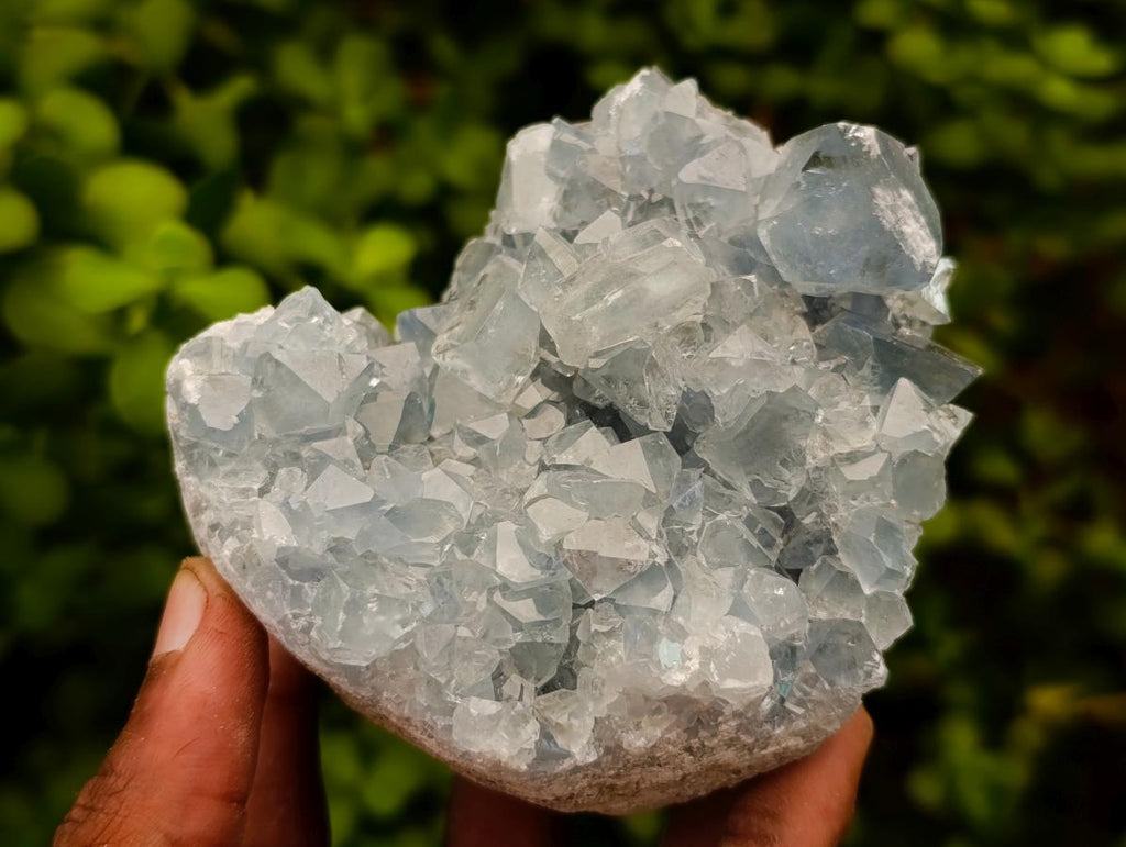Natural Blue Celestite Cluster Specimens x 2 From Sakoany, Madagascar - Toprock Gemstones and Minerals 