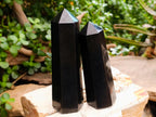 Polished Black Basalt Crystals x 6 From Madagascar - Toprock Gemstones and Minerals 
