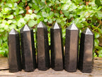 Polished Black Basalt Crystals x 6 From Madagascar - Toprock Gemstones and Minerals 