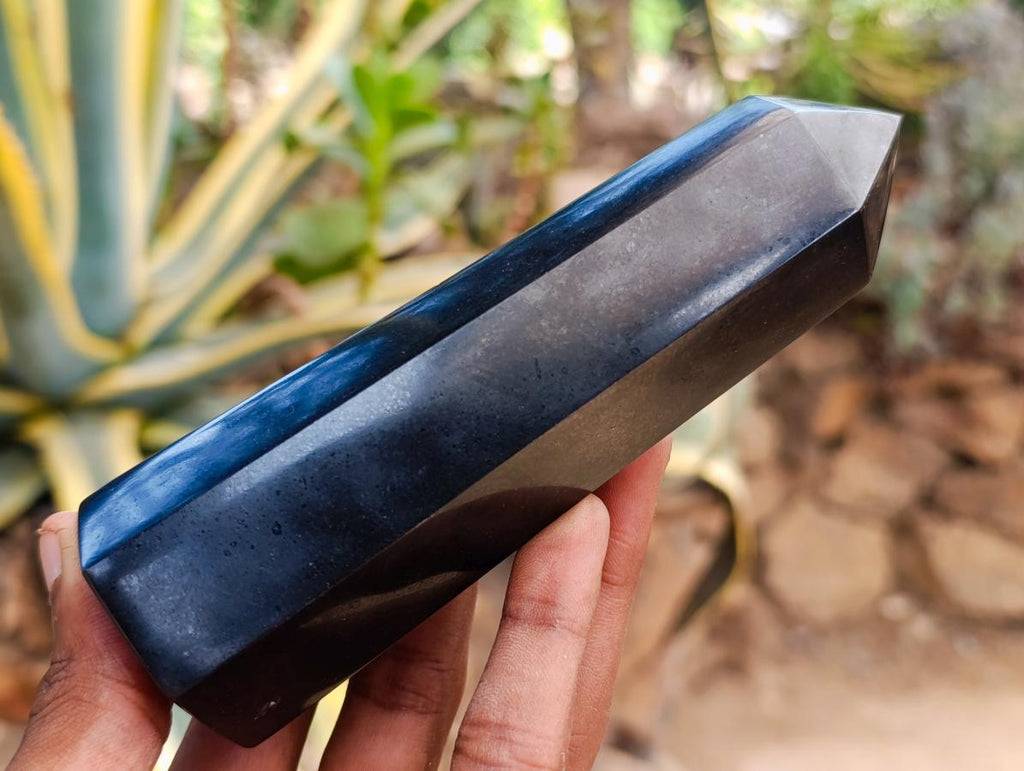 Polished Black Basalt Crystals x 6 From Madagascar - Toprock Gemstones and Minerals 