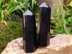 Polished Black Basalt Crystals x 6 From Madagascar - Toprock Gemstones and Minerals 
