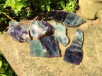 Polished Watermelon Fluorite Slices x 6 From Uis, Namibia - Toprock Gemstones and Minerals 