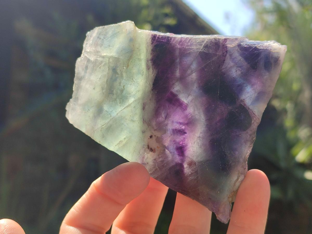 Polished Watermelon Fluorite Slices x 6 From Uis, Namibia - Toprock Gemstones and Minerals 