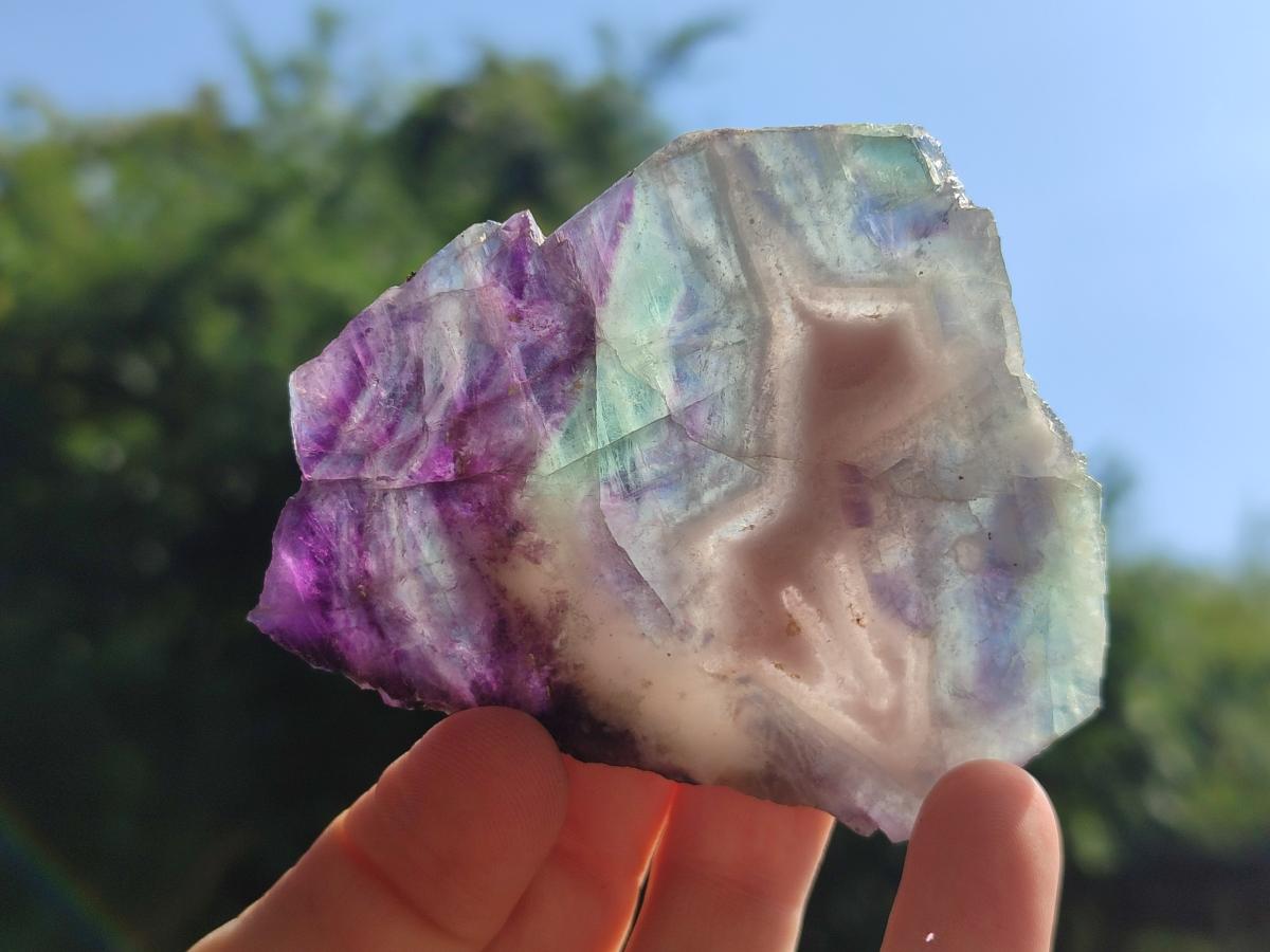 Polished Watermelon Fluorite Slices x 6 From Uis, Namibia - Toprock Gemstones and Minerals 