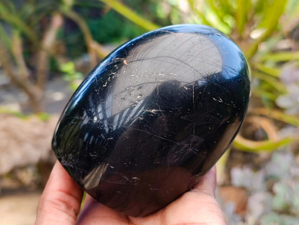 Polished Black Tourmaline Standing Free Forms x 2 From Madagascar - Toprock Gemstones and Minerals 