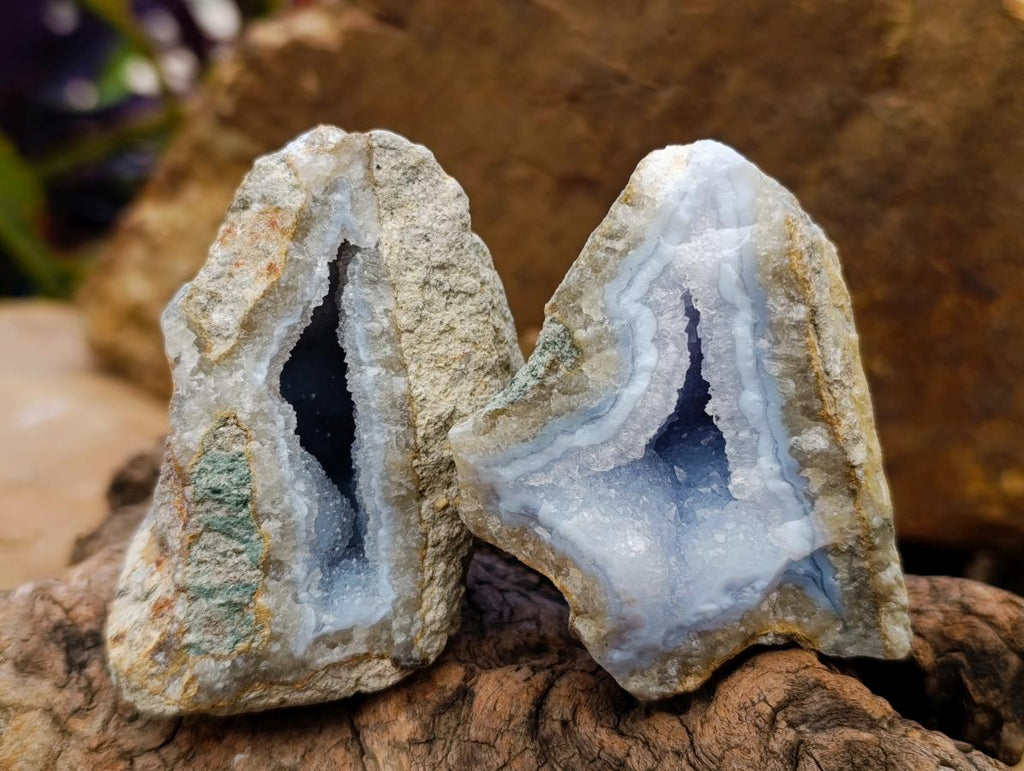 Natural Blue Lace Agate Specimens x 12 From Nsanje, Malawi