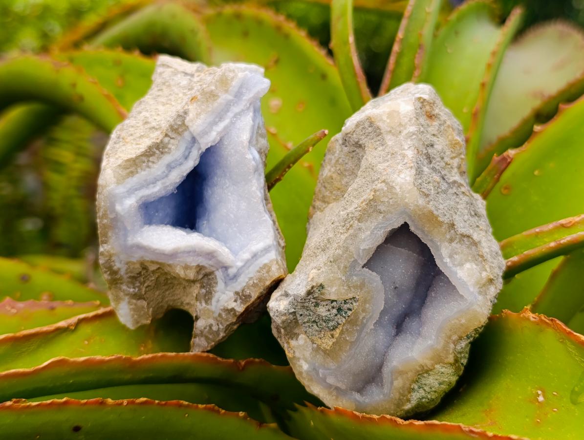 Natural Blue Lace Agate Specimens x 12 From Nsanje, Malawi