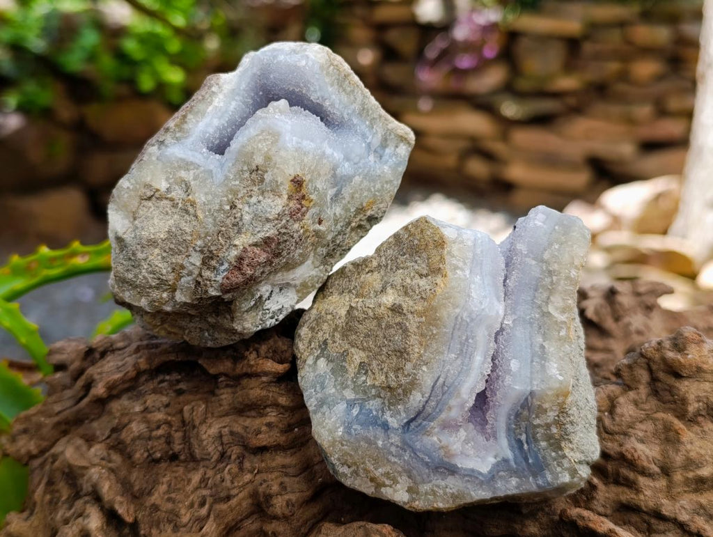 Natural Blue Lace Agate Specimens x 12 From Nsanje, Malawi