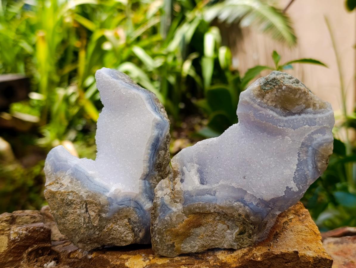 Natural Blue Lace Agate Specimens x 12 From Nsanje, Malawi