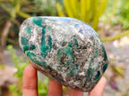 Polished Emerald Mica 'Mutokolite' Standing Free Forms x 4 From Mutoko, Zimbabwe