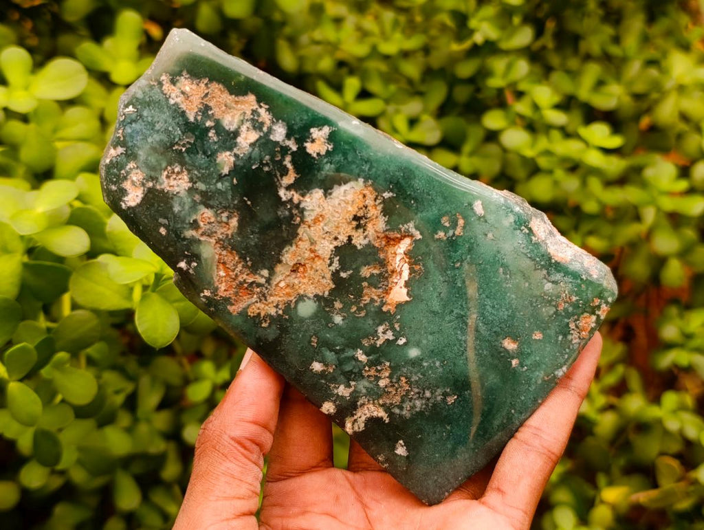 Polished On One Side Mtorolite Chrysoprase Plates x 4 From Mutorashanga, Zimbabwe
