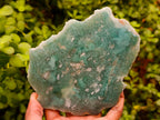 Polished On One Side Mtorolite Chrysoprase Plates x 4 From Mutorashanga, Zimbabwe