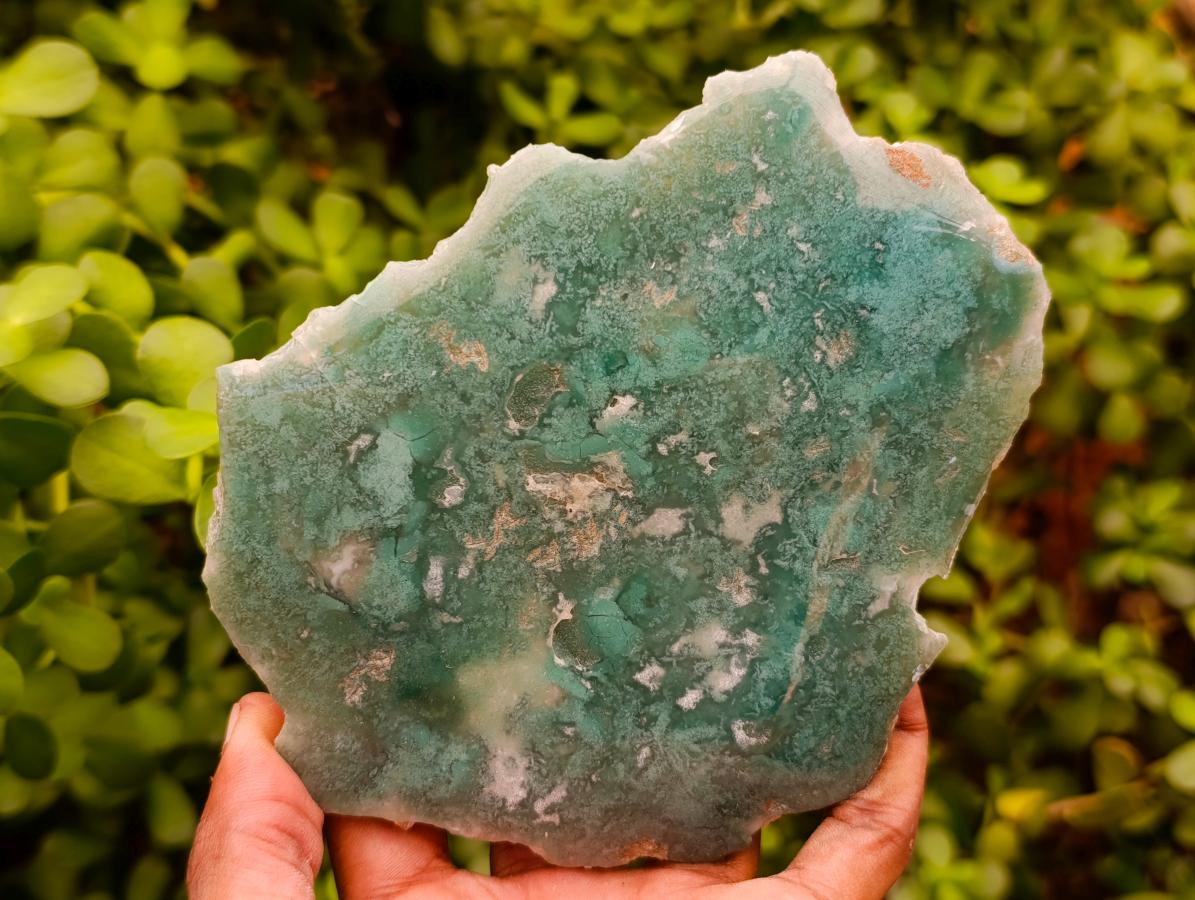 Polished On One Side Mtorolite Chrysoprase Plates x 4 From Mutorashanga, Zimbabwe