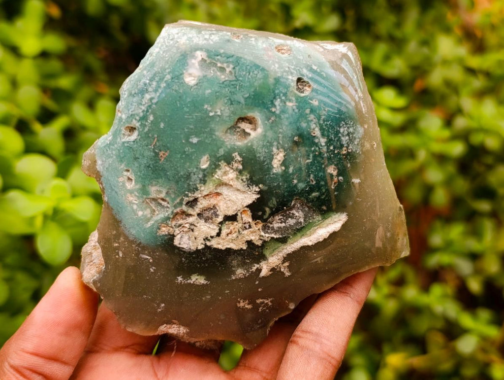 Polished On One Side Mtorolite Chrysoprase Plates x 4 From Mutorashanga, Zimbabwe