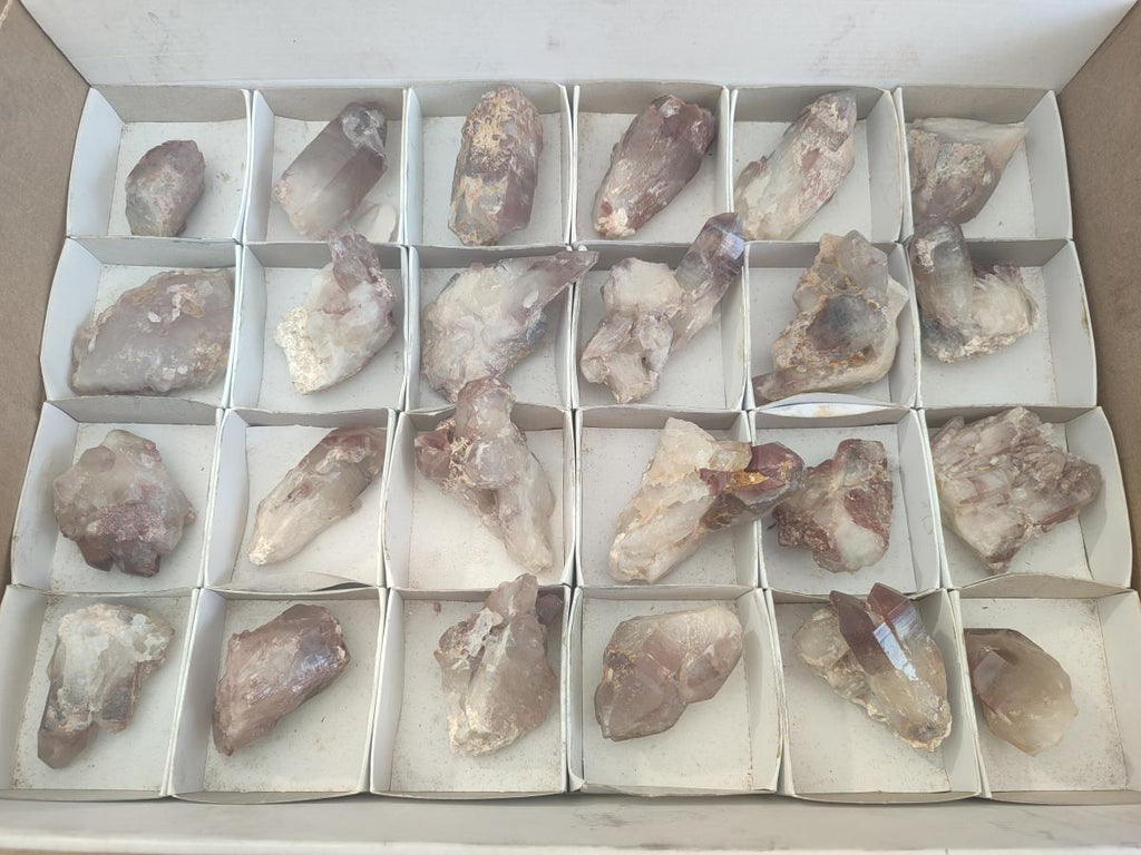 Natural Red Hematoid Quartz Crystals and Clusters x 24 From Karoi, Zimbabwe - Toprock Gemstones and Minerals 
