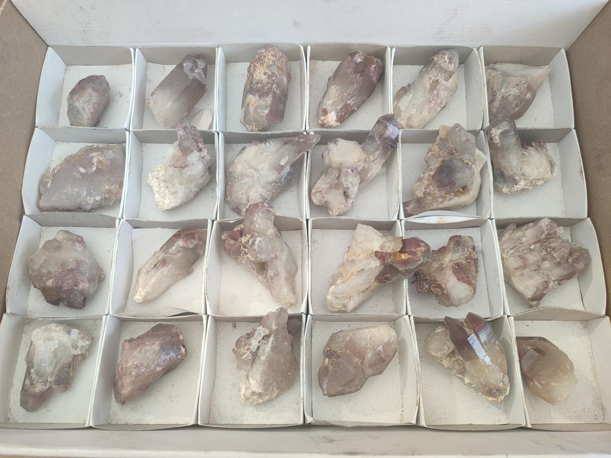 Natural Red Hematoid Quartz Crystals and Clusters x 24 From Karoi, Zimbabwe - Toprock Gemstones and Minerals 