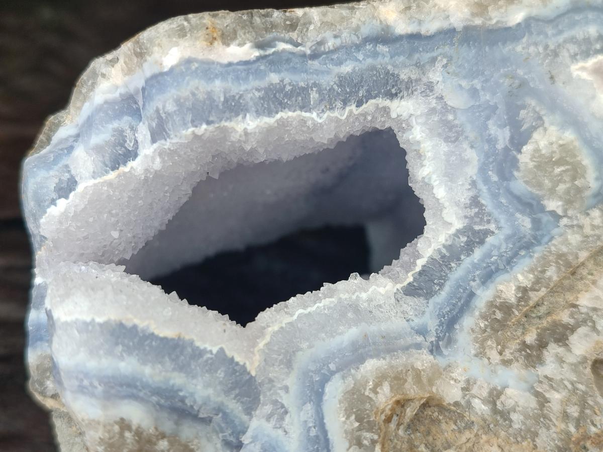 Natural Blue Lace Agate Geode Specimens x 2 From Nsanje, Malawi - Toprock Gemstones and Minerals 