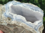 Natural Blue Lace Agate Geode Specimens x 2 From Nsanje, Malawi - Toprock Gemstones and Minerals 