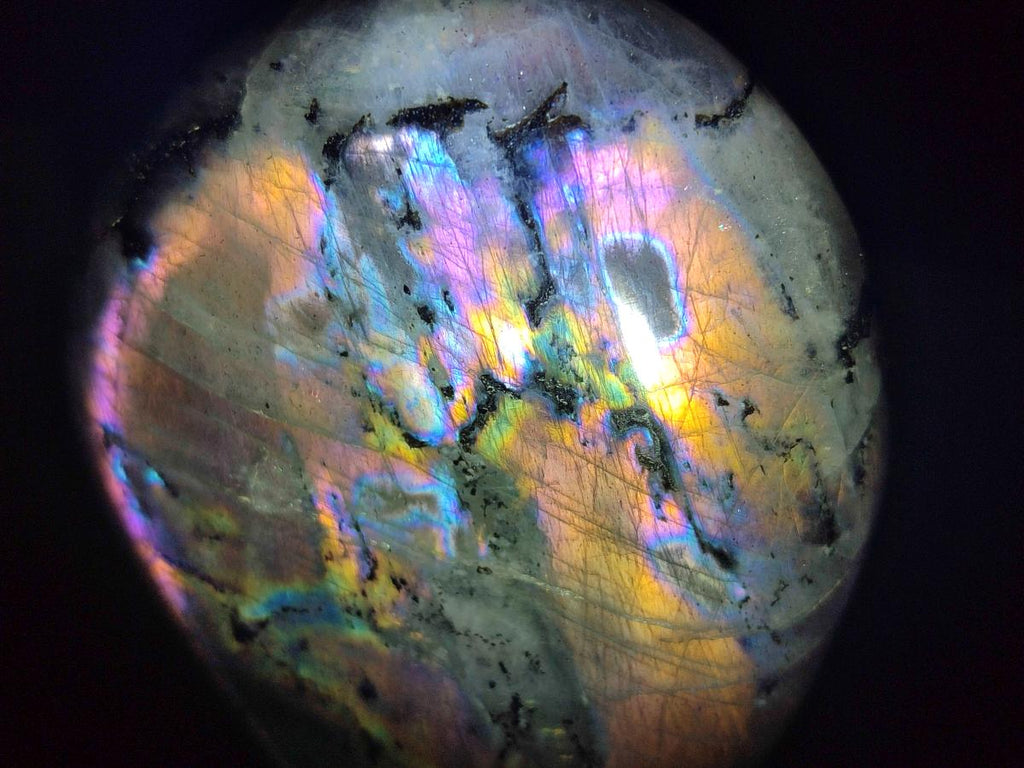 Polished Rare Purple Sunset Flash Labradorite Standing Free Forms x 3 From Madagascar - Toprock Gemstones and Minerals 