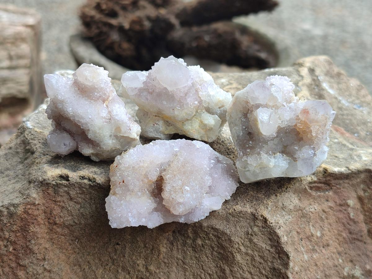Natural White Spirit Quartz Clusters and Crystals x 135 From South Africa - Toprock Gemstones and Minerals 