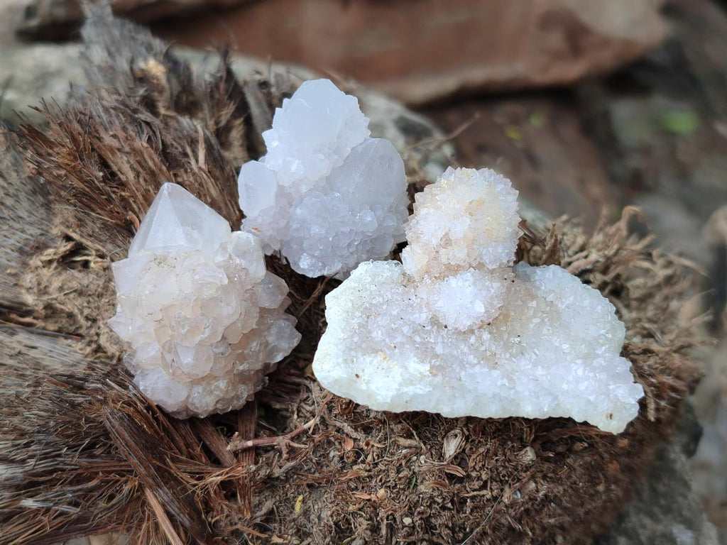 Natural White Spirit Quartz Clusters and Crystals x 135 From South Africa - Toprock Gemstones and Minerals 