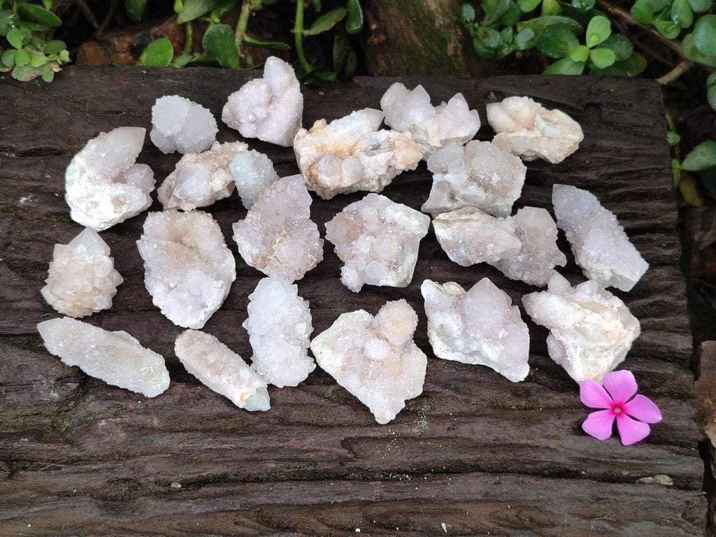 Natural White Spirit Quartz Clusters and Crystals x 135 From South Africa - Toprock Gemstones and Minerals 