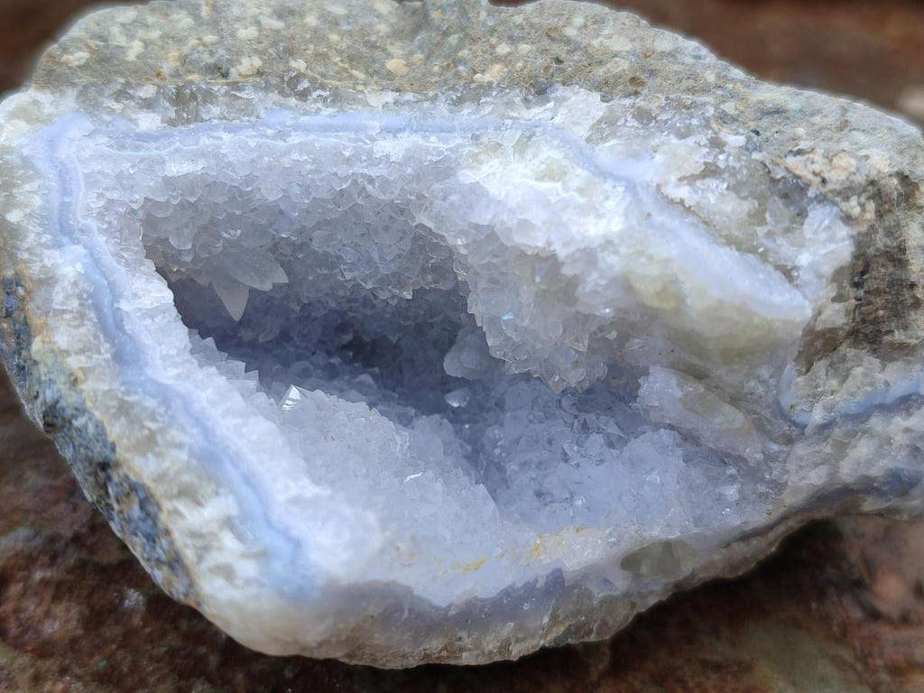 Natural Blue Lace Agate Geode Specimens x 12 From Nsanje, Malawi