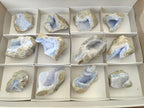 Natural Blue Lace Agate Geode Specimens x 12 From Nsanje, Malawi