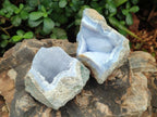 Natural Blue Lace Agate Geode Specimens x 12 From Nsanje, Malawi