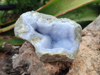 Natural Blue Lace Agate Geode Specimens x 12 From Nsanje, Malawi